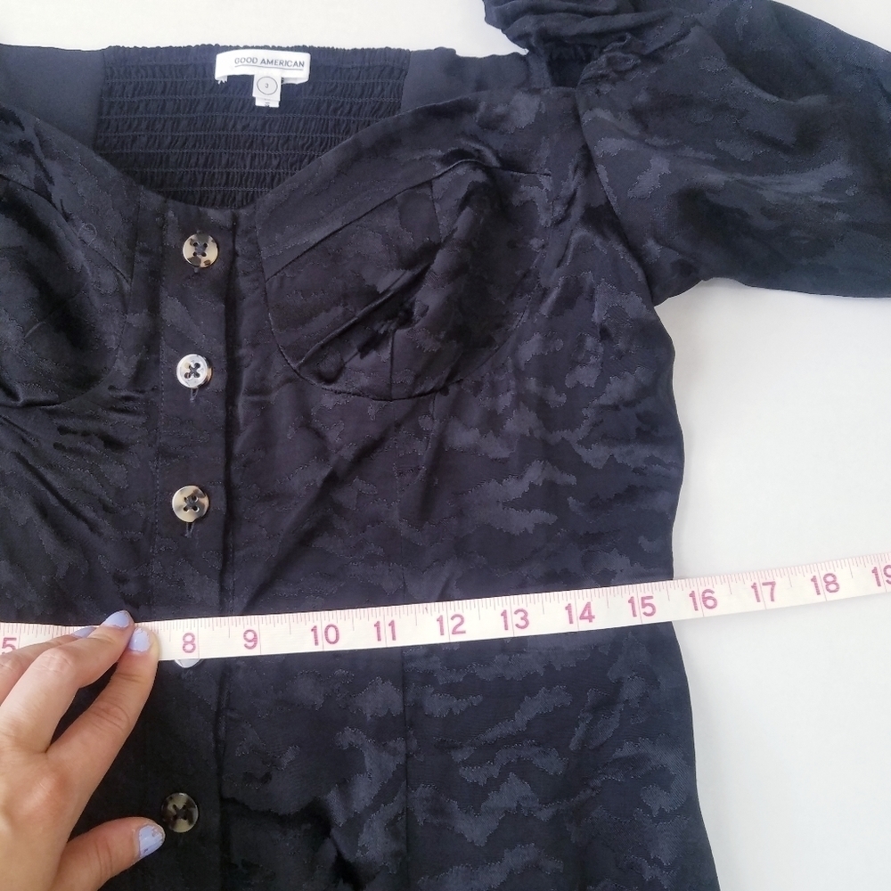 Good American | Sweetheart Neckline Black Midi Dress L, Black‎ - Picture 6 of 10